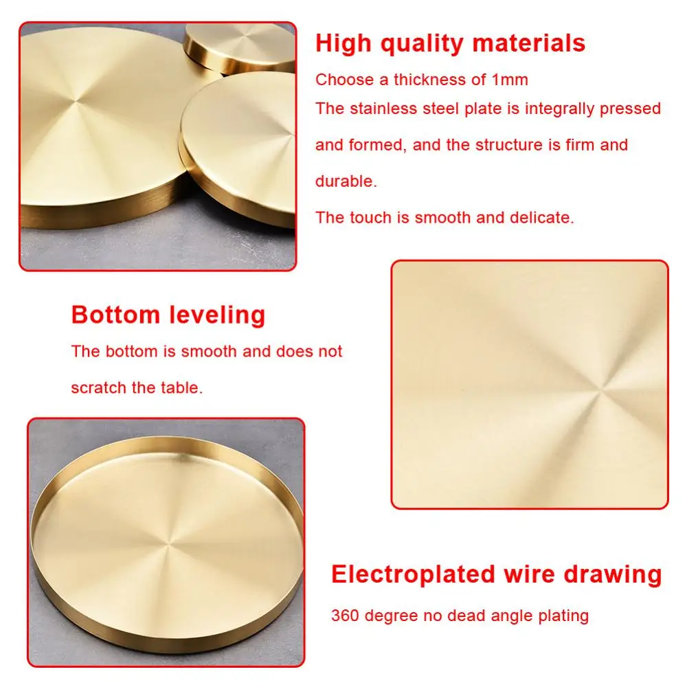 Поднос для хранения в скандинавском стиле ретро прямоугольный Золотой