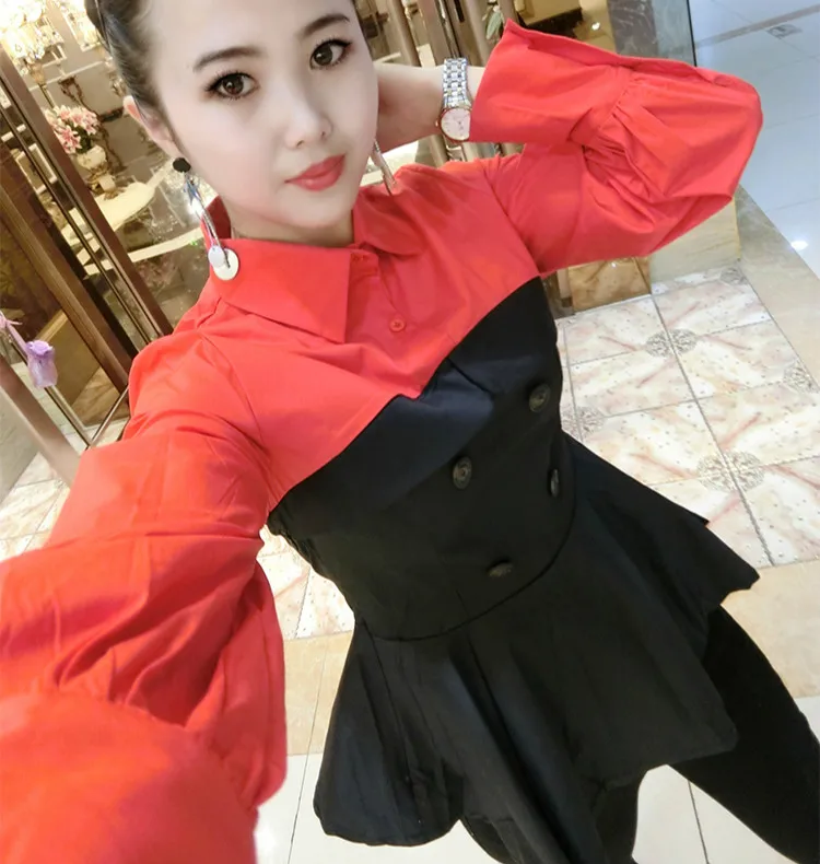 Женская хлопковая блузка в полоску офисная с длинным рукавом отложным