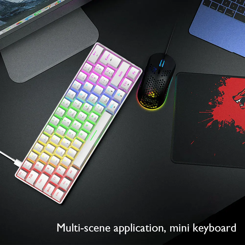t60 mechanical gaming keyboard blue switch 62 keys usb wired gaming keyboard compact portable design game for pc free global shipping