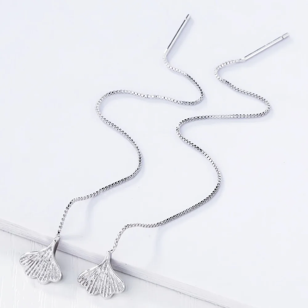 Чандлер гингко лист длинные висячие серьги для девочек дружба Бесконечность