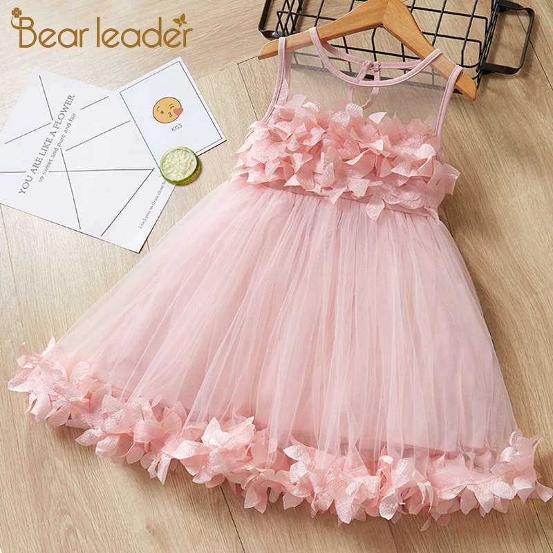 

Bear Leader Girls Dress 2022 New Baby Girl Dress Lapel Sleeveless Tank Top Striped Dress Girls Embroidery Dress For 2-6Y