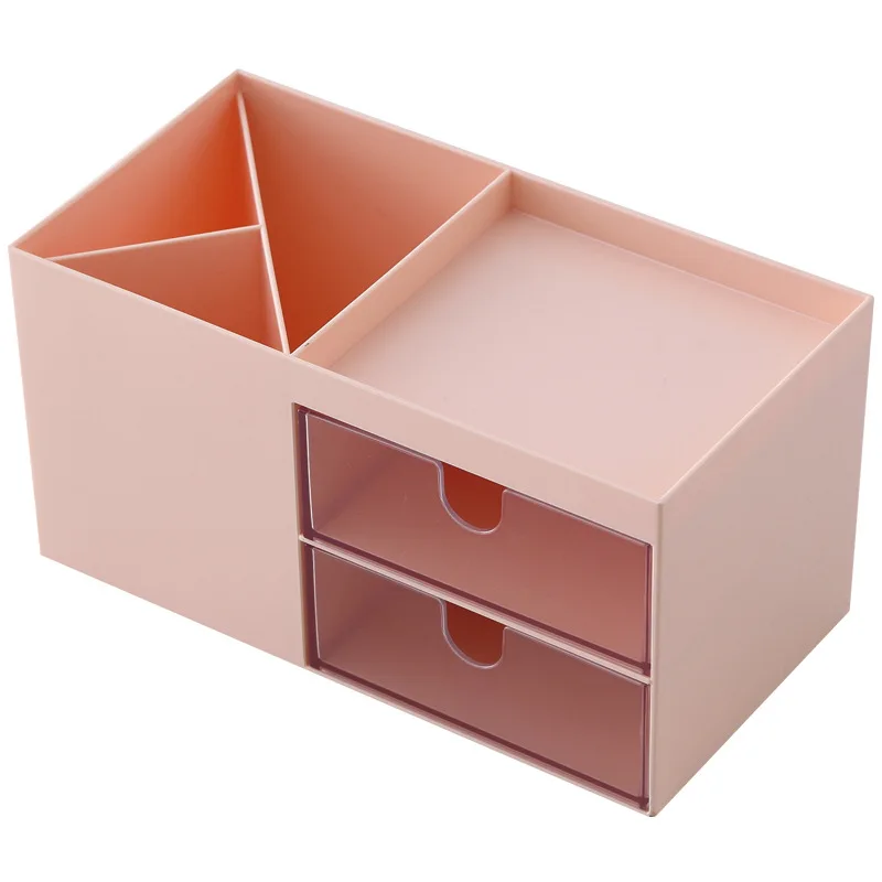 

Modern and Simple Double Drawer Desktop Storage Box Cosmetic Plastic Compartmentalization Finishing Box Jewelry Storage Holder