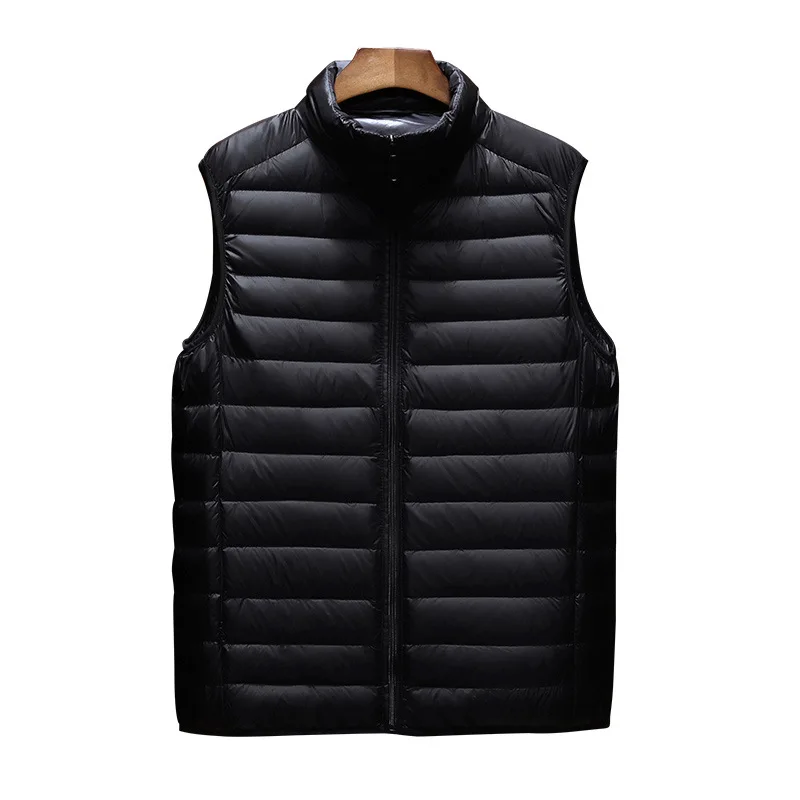 

Winter Spring New Fashion Men Stand Collar Solid Color Top Quality Light Warm Waistcoat Korean Style Leisure Pockets Trendy Vest