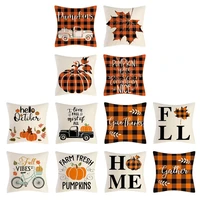 4pcs 18x18 inch fall pillowcases thanksgiving pumpkin pattern linen pillow covers sofa cushion case home decoration