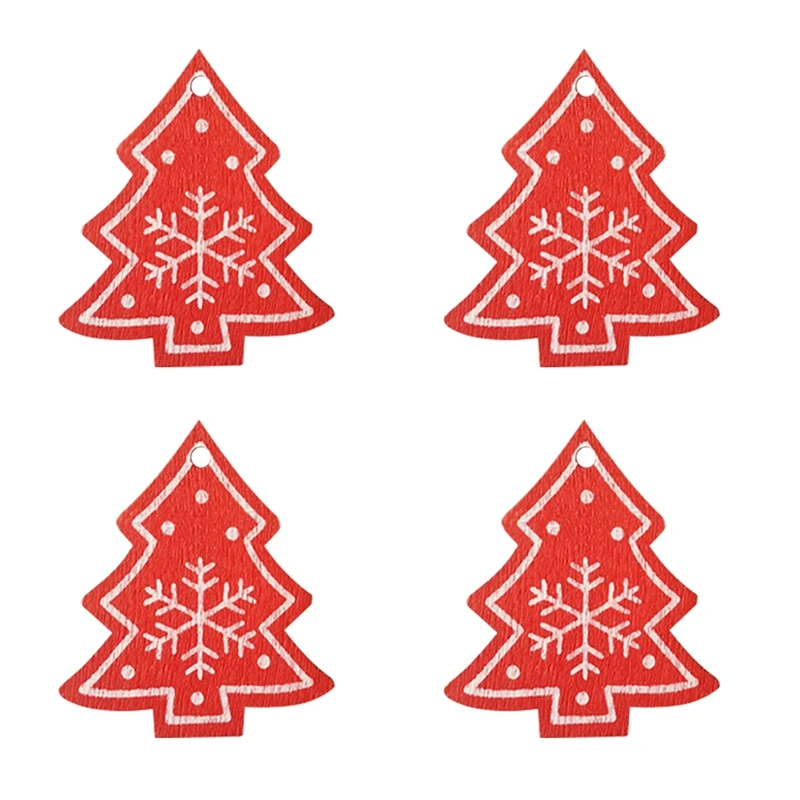 16 шт Смешанные DIY белые и красные дерево/сердце/звезда деревянные украшения для