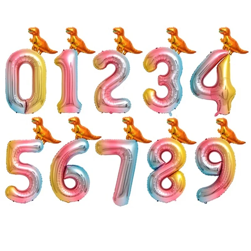

1 Set Dinosaur Folie Helium Cartoon 40Inch Aantal Ballonnen Verjaardag Decoratie Kids 'Speelgoed Dinosaurus Grappige Geschenken