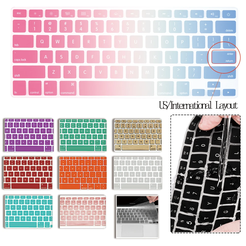 

Keyboard Stickers for Apple Macbook Pro 13 inch A1708/ Macbook 12 inch (A1534) Dustproof Soft Silicone Keyboard Case