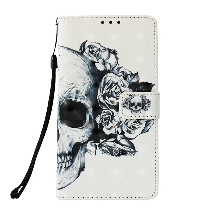 Skull Милый чехол-книжка для sony Xperia 10 XA3 XZ3 XZ2 Compact XZ1 XZ Premium XA2 Plus Ultra XA1 L2 Z3 Чехол-бумажник из искусственной кожи новинка DP03E - Цвет: Skull