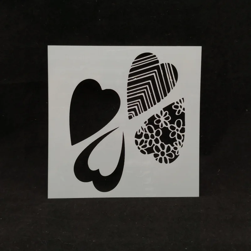 

13*13 Four love Layering Painting template Stencil graffiti hand board hollowed out photo album graphic spray painting tool