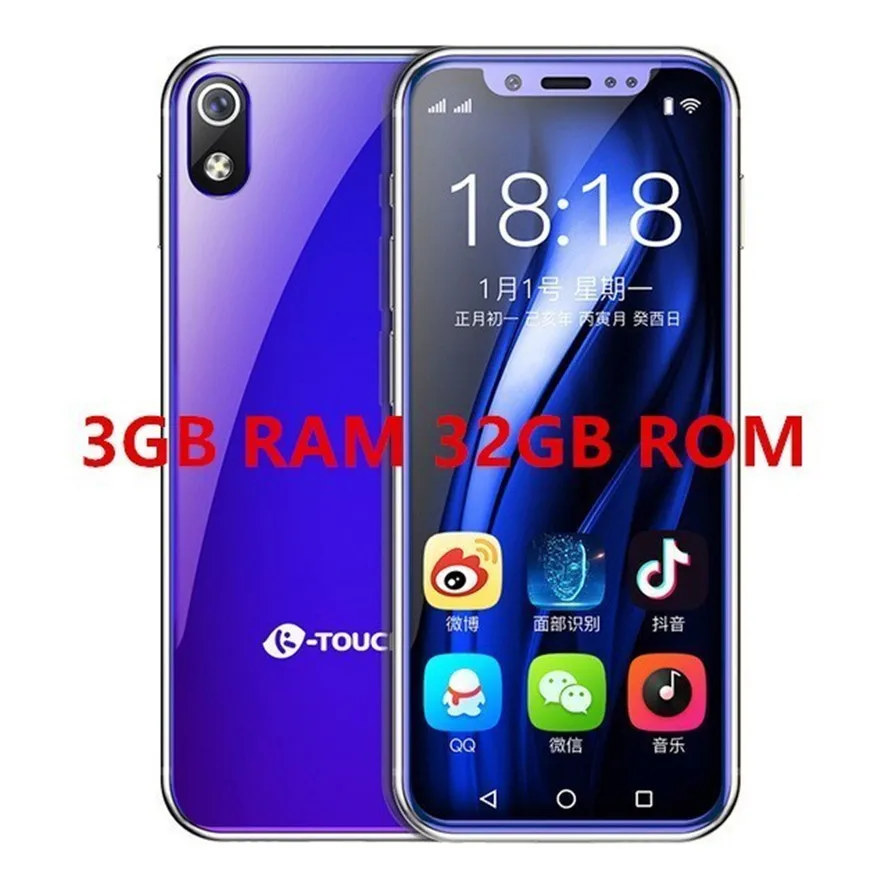 3GB 32GB Blue K-TOUCH I9 супер мини мобильный телефон 3 ГБ 32 ГБ Celular 2000 мАч Android 8,1 смартфон разблокировка лица gps wifi 2 Гб 16 Гб мобильный телефон - Цвет: 3GB 32GB Blue