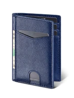 credit card holder rfid blocking slim bi fold wallet brand cross grain genuine leather card wallet for men and women