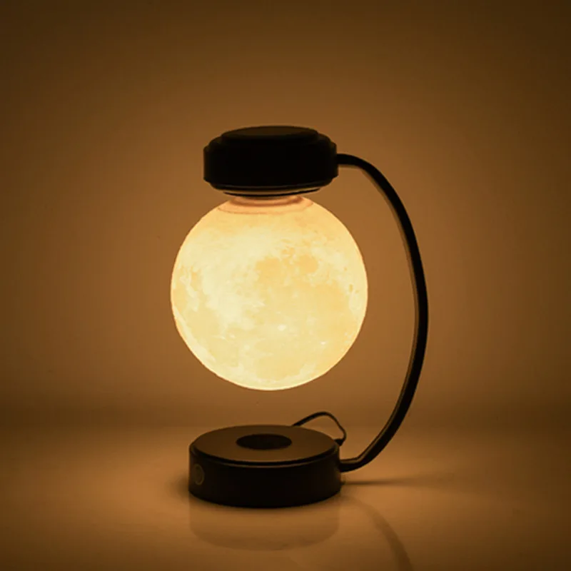 구매 Levitating 달 램프 독특한 디자인 벤드 파이프 자기 부상 3D 인쇄 부동 음력 램프 홈 오피스 룸 장식 창조적 인 선물