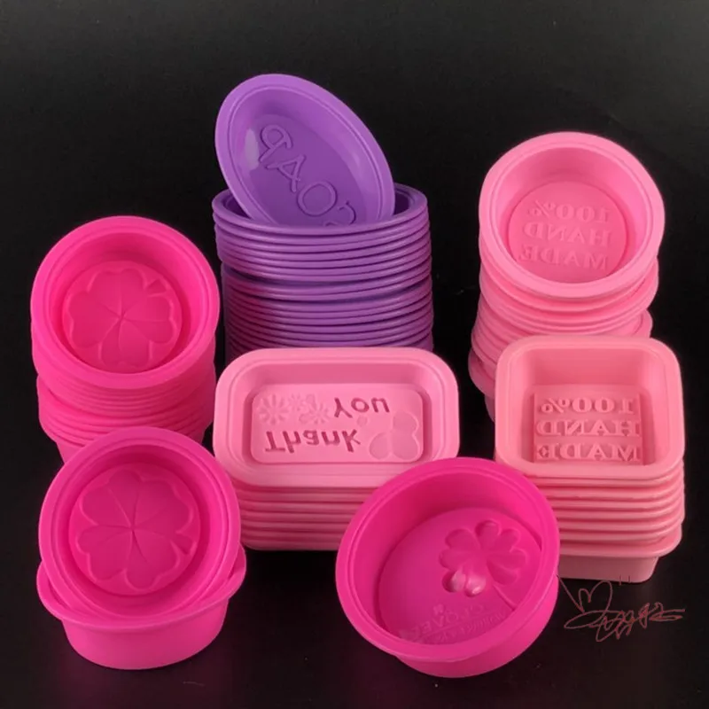 8pcs/set Silicone Round Oval Square Handmade Soap Making Mold Fondant Chocolate Cake Pudding Jelly Dessert Molds Baking Tools |