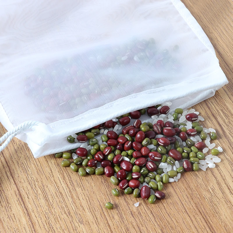 150/75/48/25 micron Nut Milk Bags Reusable Mesh Filter Net Coffee Fruit Juice Wine Food Grade Nylon Filter Bag Kitchen Filters