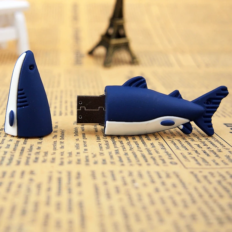 Usb 2 0 силиконовый мультяшный милый животный Золотой рыбка акула USB флэш