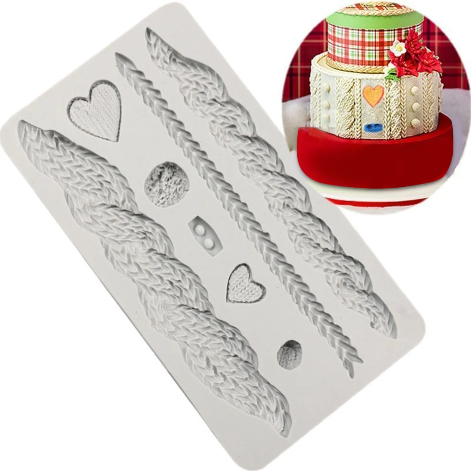 С высоким уровнем товаров со скидкой текстура вязания силиконовые формы торт