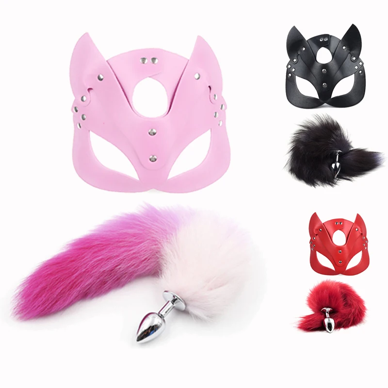 Женская сексуальная маска БДСМ Набор металлическая пробка лисий хвост