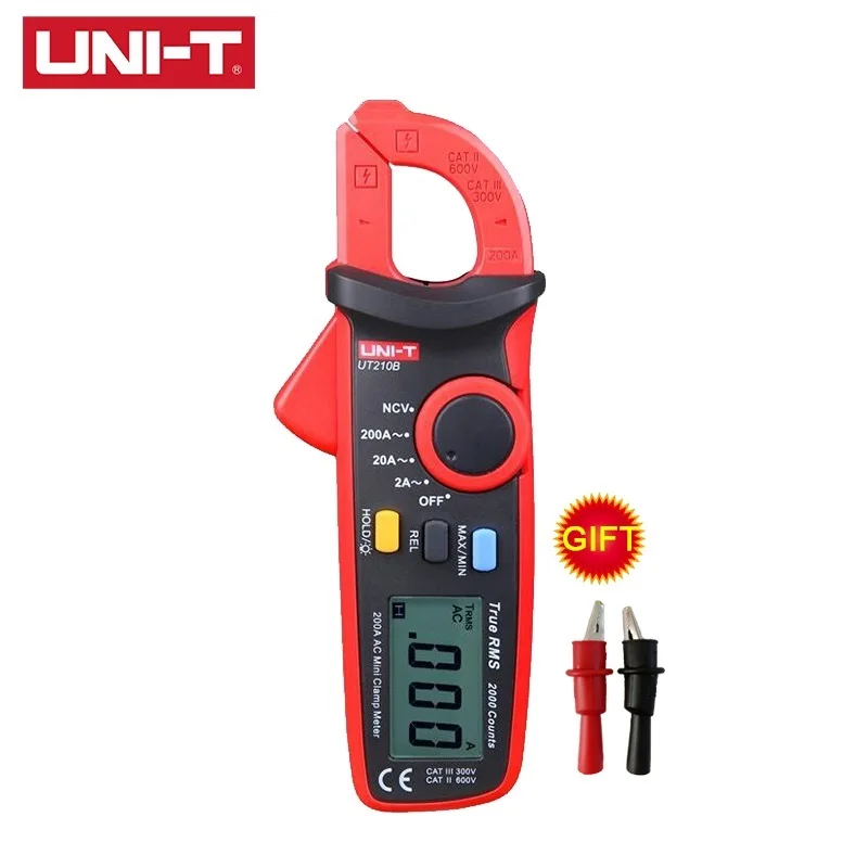 UT210B UNI-T UT210E UT210D UT210C UT210B UT210A Мини цифровой клещи True RMS Авто Диапазон AC DC Бесконтактный мультиметр тестер - Цвет: UT210B