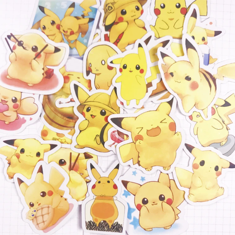 24 шт. различные Pokemons японский мультфильм Аниме Животные украшения стикеры diy ablum