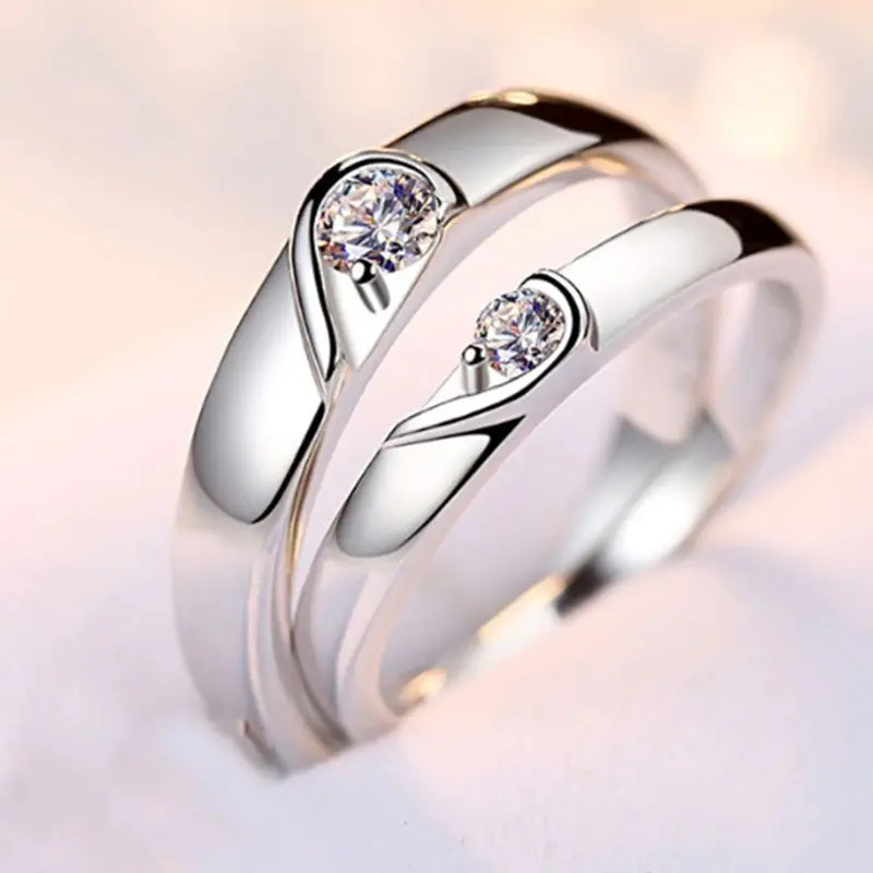 

Heart Promise Rings for Couples I Love You Engagement Wedding Ring Band Sets U4LF