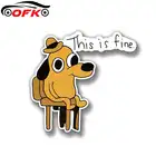 Забавная наклейка OFK 13 см X 12,1 см для этого милая собака, наклейка с мемом, устойчивая к царапинам, виниловая автомобильная пленка, подходит для фургона, внедорожника, RV