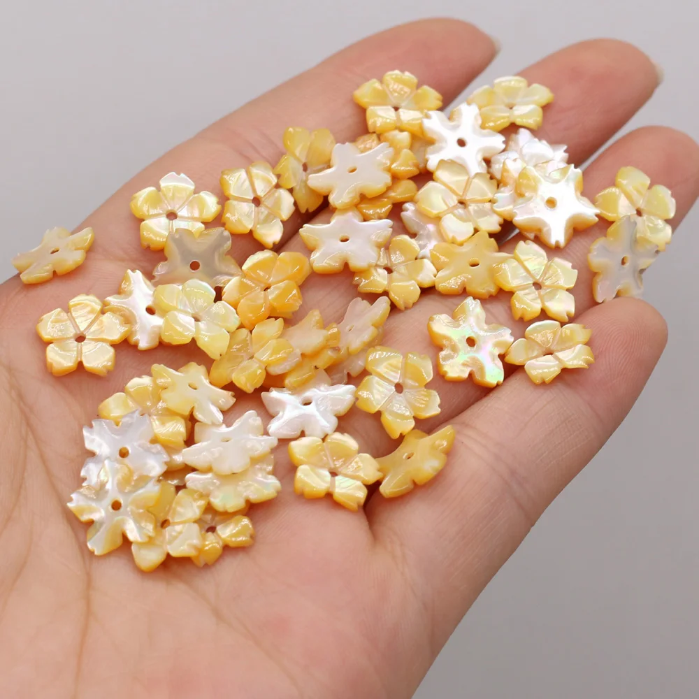 

2021Natural Petal-shaped Shell Vintage Golden Charms Beads for Jewelry Making Bracelet DIY Necklace Accessories Gift 10 11mm