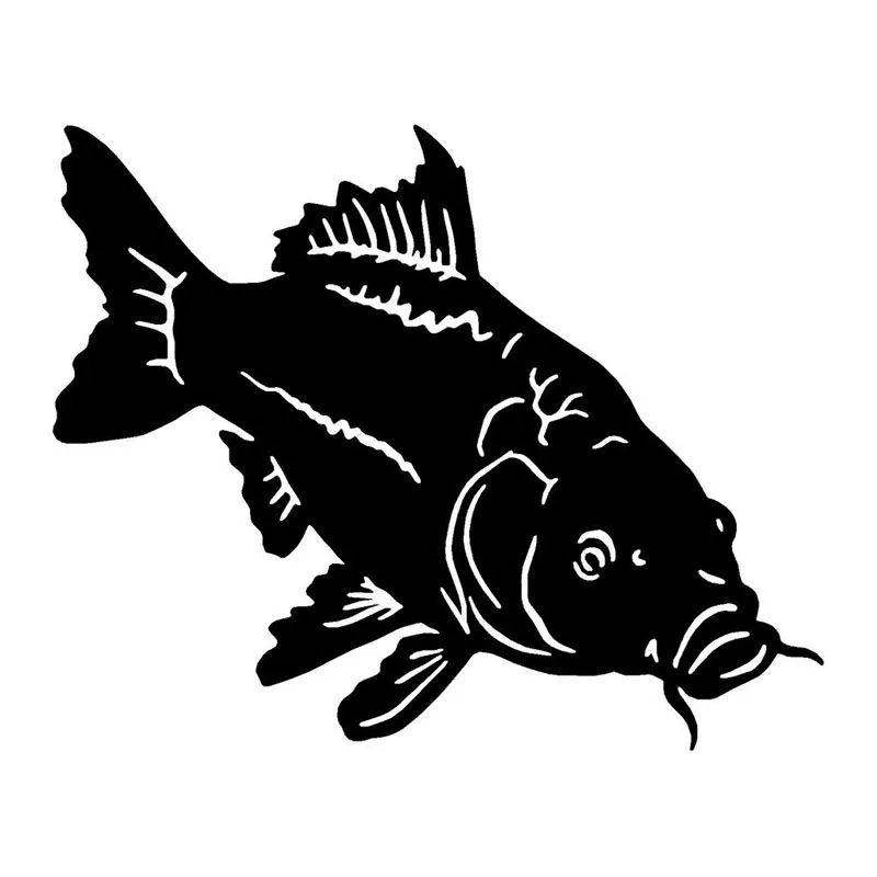 

18,8*15,2 см, Виниловая наклейка с изображением карпа, рыбы, модные декоративные наклейки на окно автомобиля, аксессуары для стайлинга автомоби...