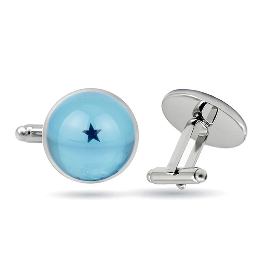 Дракон Бальные запонки Dragon Ball звезды Серебряная стеклянная Галстук Зажим ручной