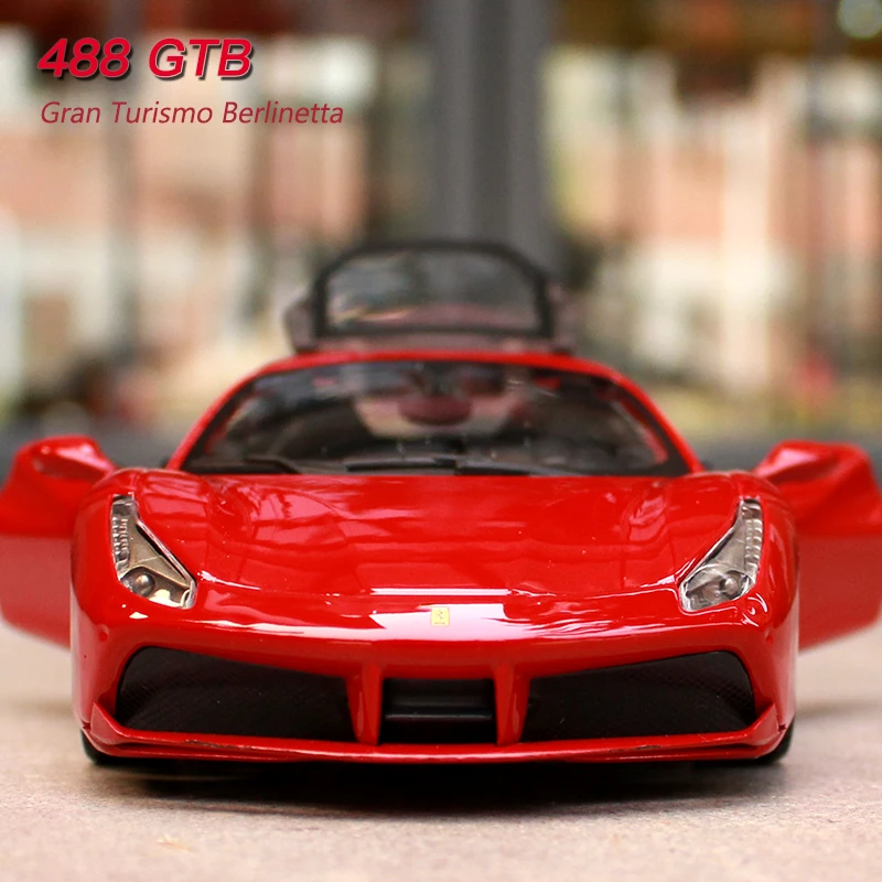 Модель автомобиля Bburago Ferrari 488 GTB 1:24 литой металлический модем детская игрушка