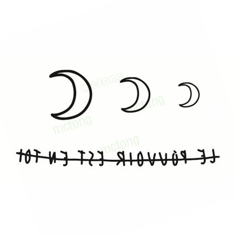 Водостойкая Временная тату-наклейка Ins фигурка полумесяца поддельная