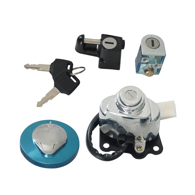 1 комплект Алюминий зажигания газовая крышка шлем рулевое управление замок