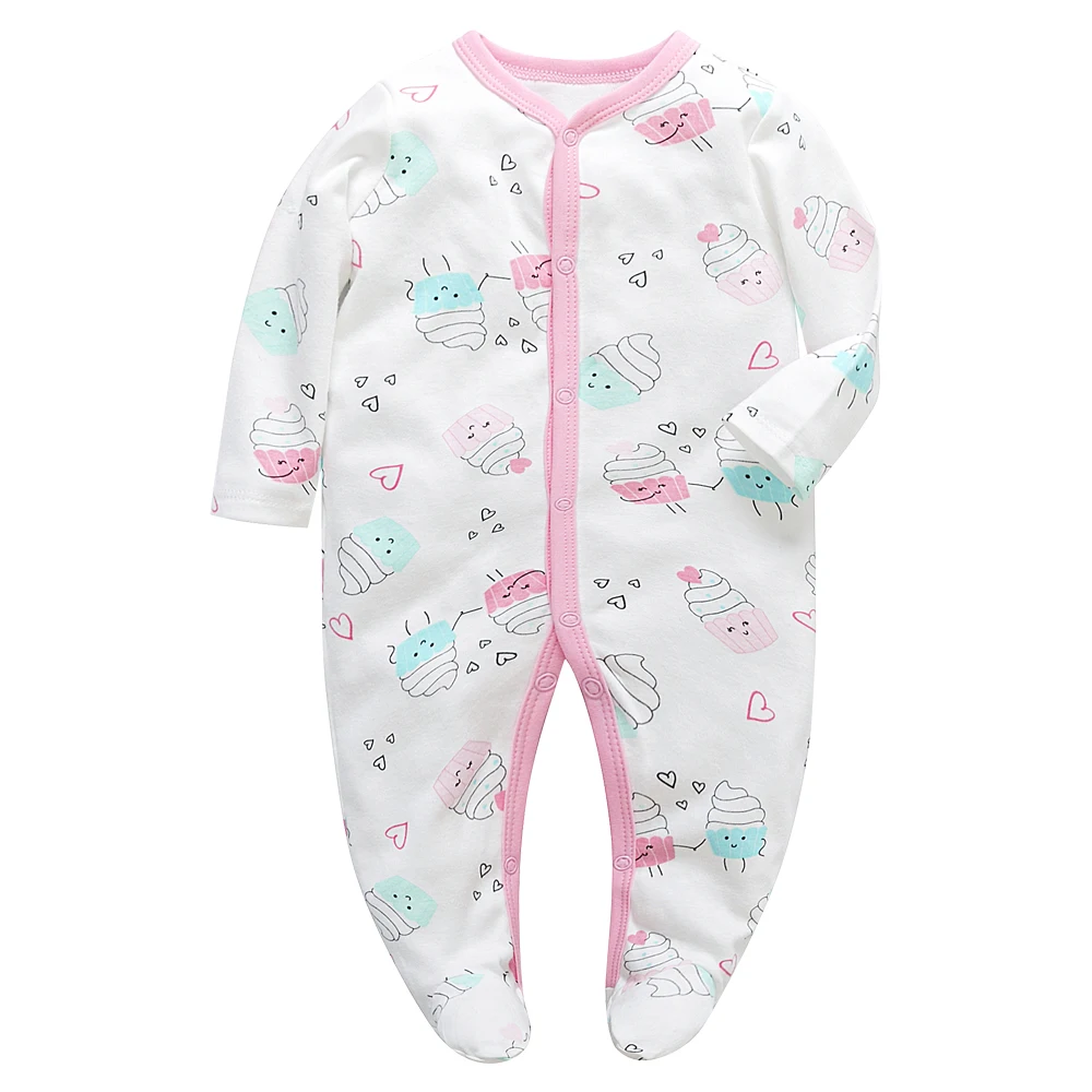 

Baby Clothes New born Girl Jumpsuit Long Sleeve Footed Pajama Cotton Fashion Sleep Play Cute Print Newborn Romper 0-12 Months