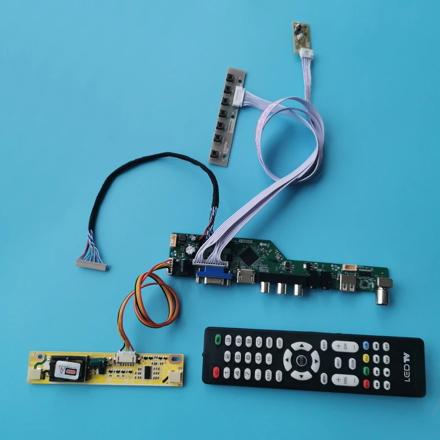 2-CCFL VGA USB AV 1024*768 fit G150X1/HT150X02/QD15XL02/QD15XL13 display 20-Pin LVDS DIY kit universal control drive board | Компьютеры и