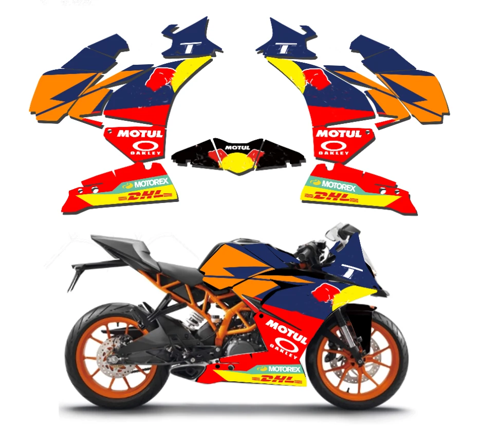 

6 Styles 3M Motorcycle Decal Sticker for KTM RC 125 RC 200 RC 250 RC 250 RC 390 2014 2015 2016 Graphics kit