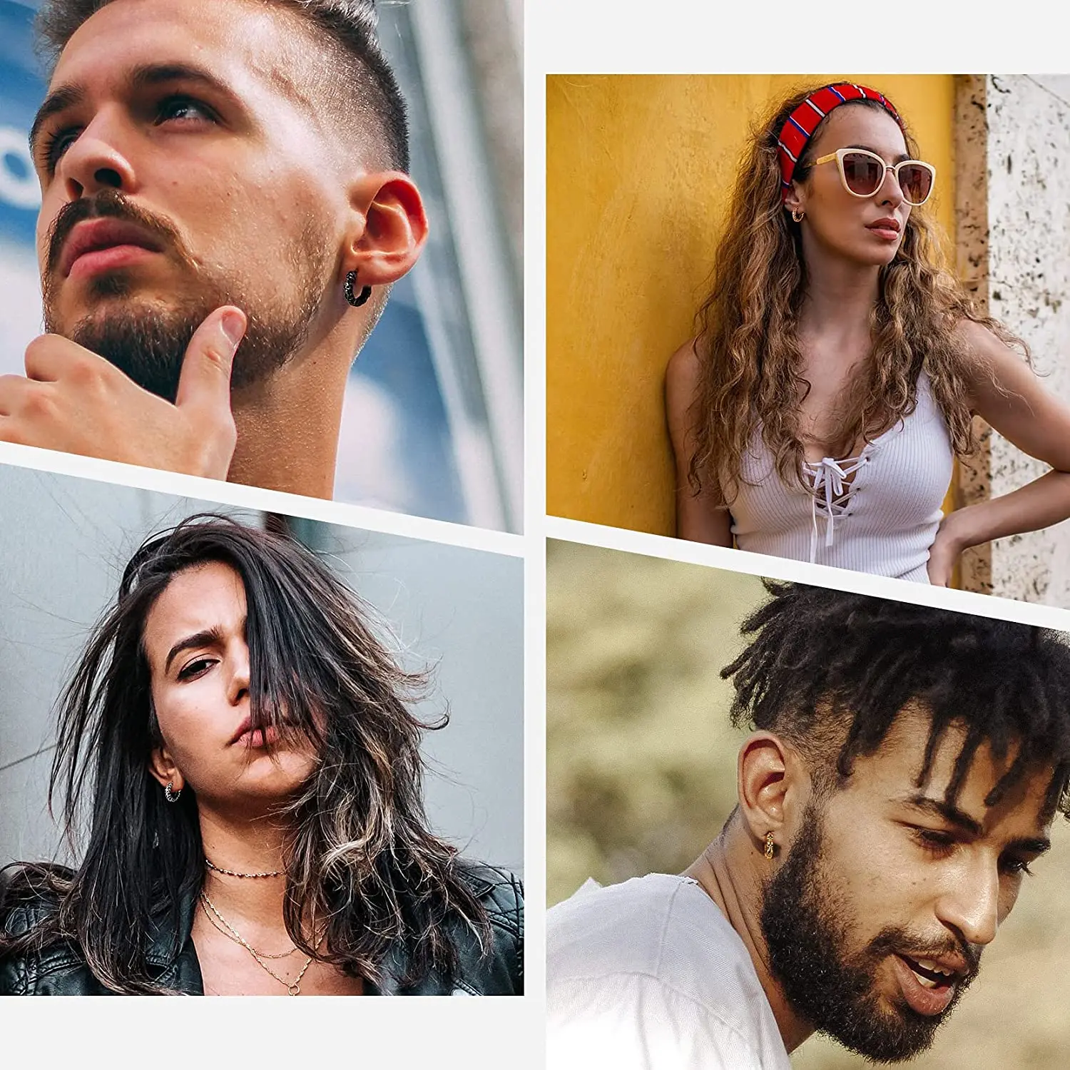 Серьги-кольца в виде черепа из нержавеющей стали/золотого/черного цвета для