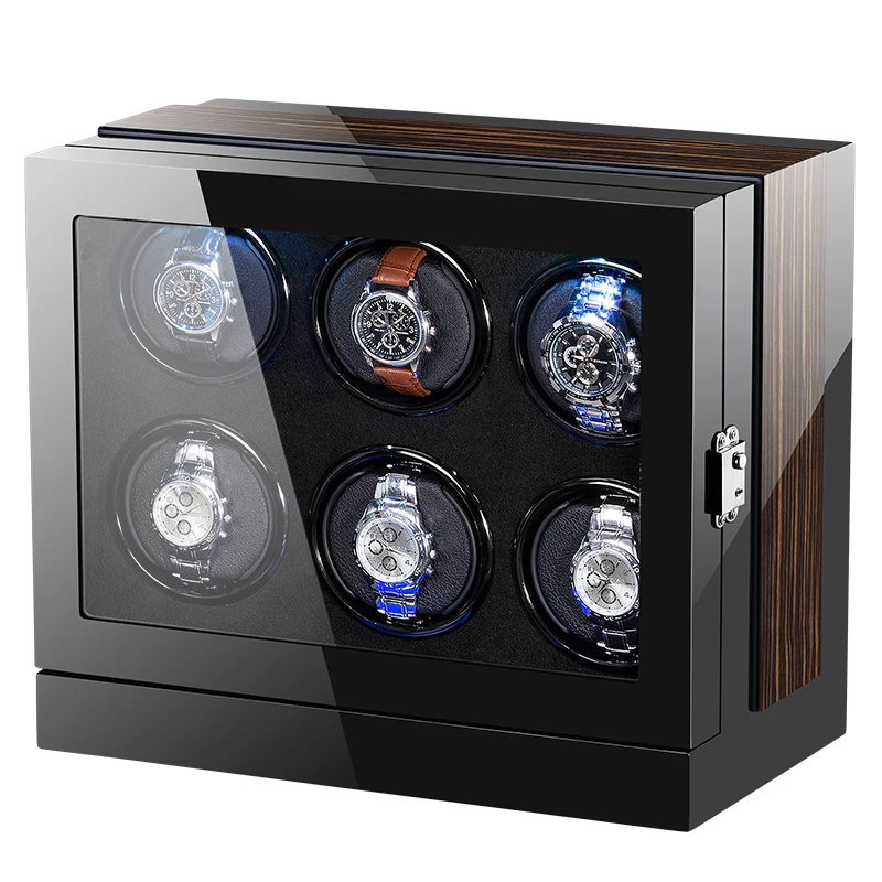 Автоматические роскошные часы Winder Box Аксессуары Часы Дисплей механические вращающиеся часы Uhrenbeweger для мужчин часы - Цвет: WW-8203-BMB-BV