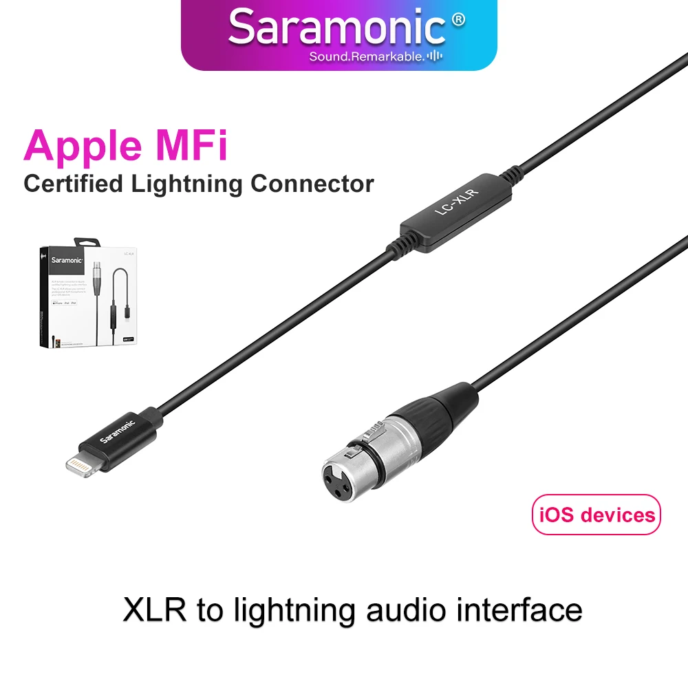 Saramonic LC-XLR 3 Pin XLR (мама) адаптер микрофона Lightning для iphone 7 7plus iPhone X 8 iP | Электроника