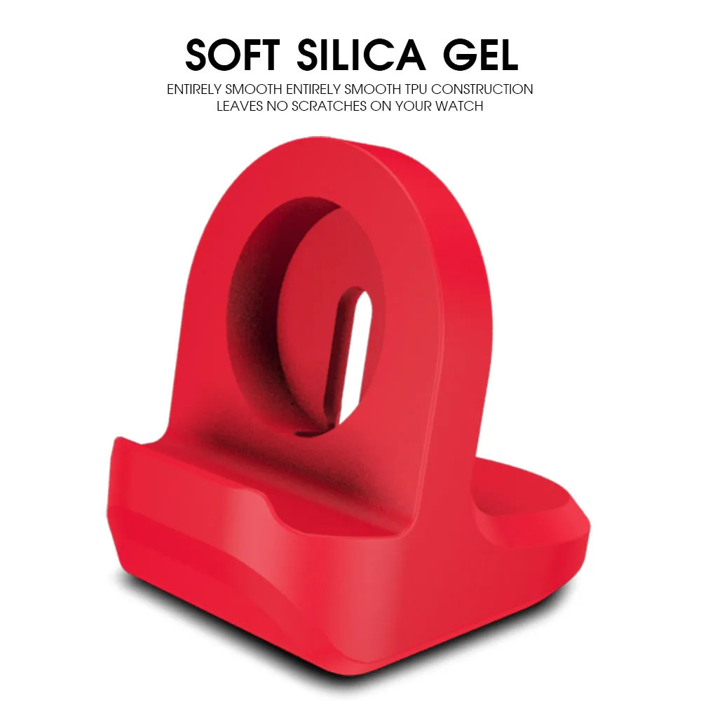 3 Colors Silicone Charge Stand Holder Station Dock for Apple Watch Series 1/2/3/4/5/6 Charger Cable iWatch 6 Desktop Support | Электроника