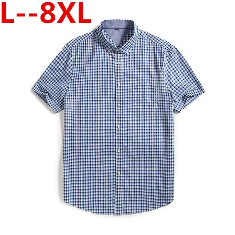 Большие размеры 8XL 6XL 5XL хлопок оптовая продажа 2020 мужские повседневные рубашки