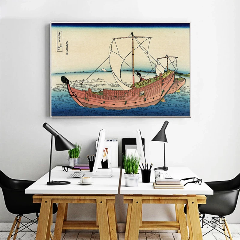 Домашний декор холст живопись абстрактная великая волна канагава укийое