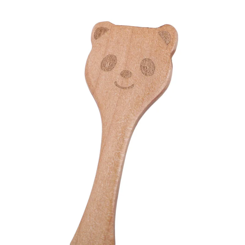 

Wooden Baby Feeding Spoon Cartoon Baby Training Dishes Kids Feeding Spoon Baby Flatware Tableware Dessert Ice Cream Scoop