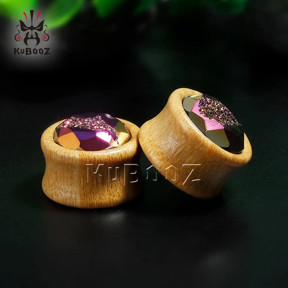 Kubooz новые Бамбуковые ушные расширительные Сережки для пирсинга полосы украшения для тела модный подарок для человека Унисекс 8-25 мм