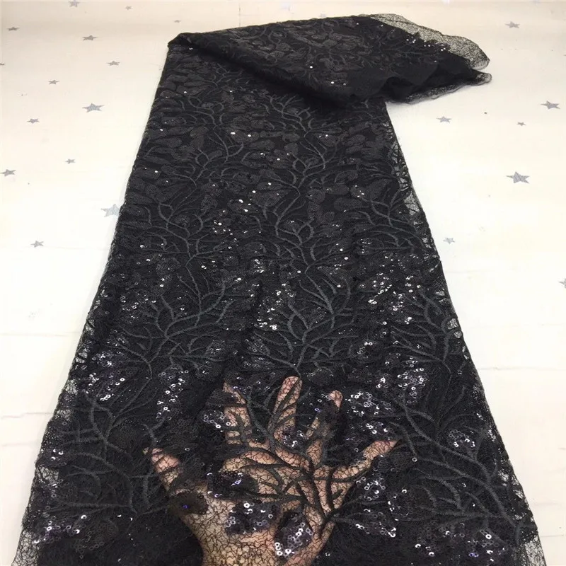 2020 черная Высококачественная африканская кружевная ткань органза французская
