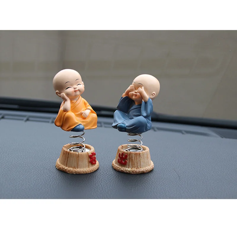 4 шт./компл. автомобиля украшения смолы Bobbleheads фигурка кукол монахов Будда Майтрея рисунок подарок стол Авто декорированные заклепками; стайлинга автомобилей