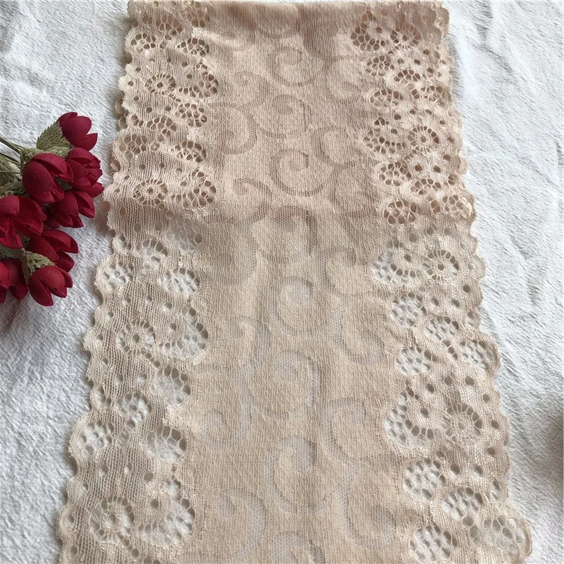 18 см светло-желтая эластичная Цветочная кружевная лента с узором материалы для