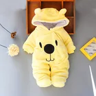 Комбинезон для новорожденных, зимний костюм, одежда, теплая детская одежда из кораллового флиса, комбинезон с милыми мультяшными животными, детские комбинезоны, Комбинезоны