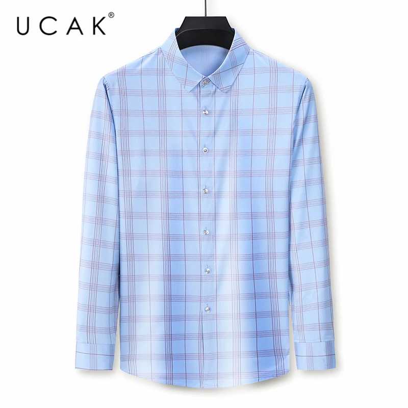 

UCAK/брендовые рубашки с длинными рукавами; Мужская одежда с отложным воротником; Уличная рубашка; Pull Homme; Весна-Осень 2020; Новая одежда; U6095