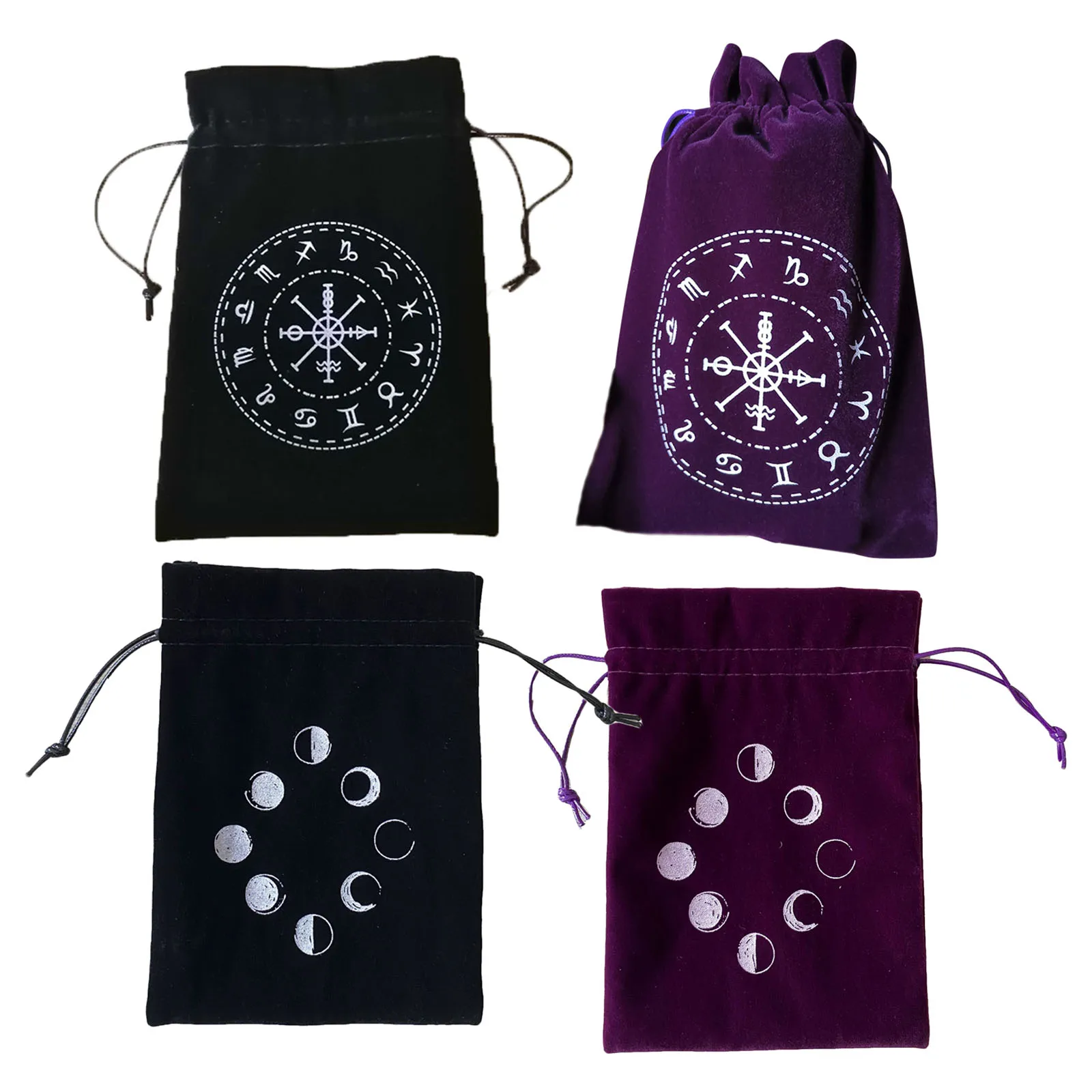 

Tarot Card & Dice Storage Bag, Thick Velvet Drawstring Pouch for Tarot Cards