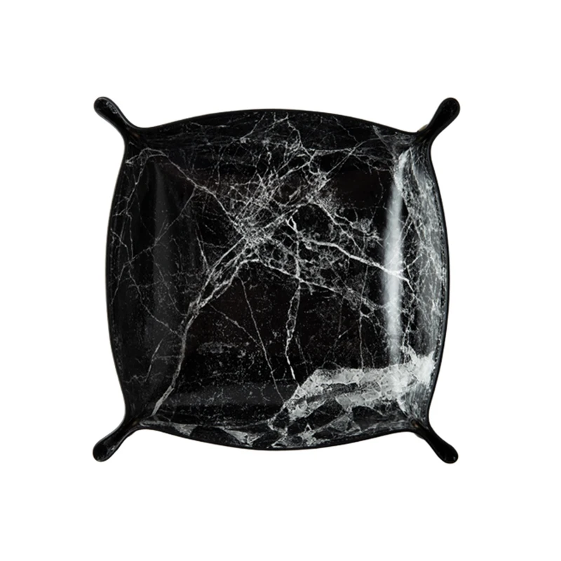 Black S 20 x 20cm Лотки для хранения квадратный лоток для ювелирных изделий телефон ключ кошелек монета Настольный ящик для хранения мелочи корзины украшение стола - Цвет: Black S 20 x 20cm