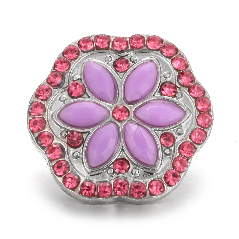 10pcs/lot Wholesale 18mm Snap Jewelry Rhinestone Flower Buttons Fit Metal Button DIY Bracelet | Украшения и аксессуары